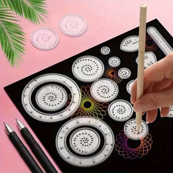 22pcs Kaleidoscope Painting Set - Fun and Versatile Magic Ruler for Creative Drawing, Ideal Birthday and Christmas Gift, Perfect Art Reward - Image 7