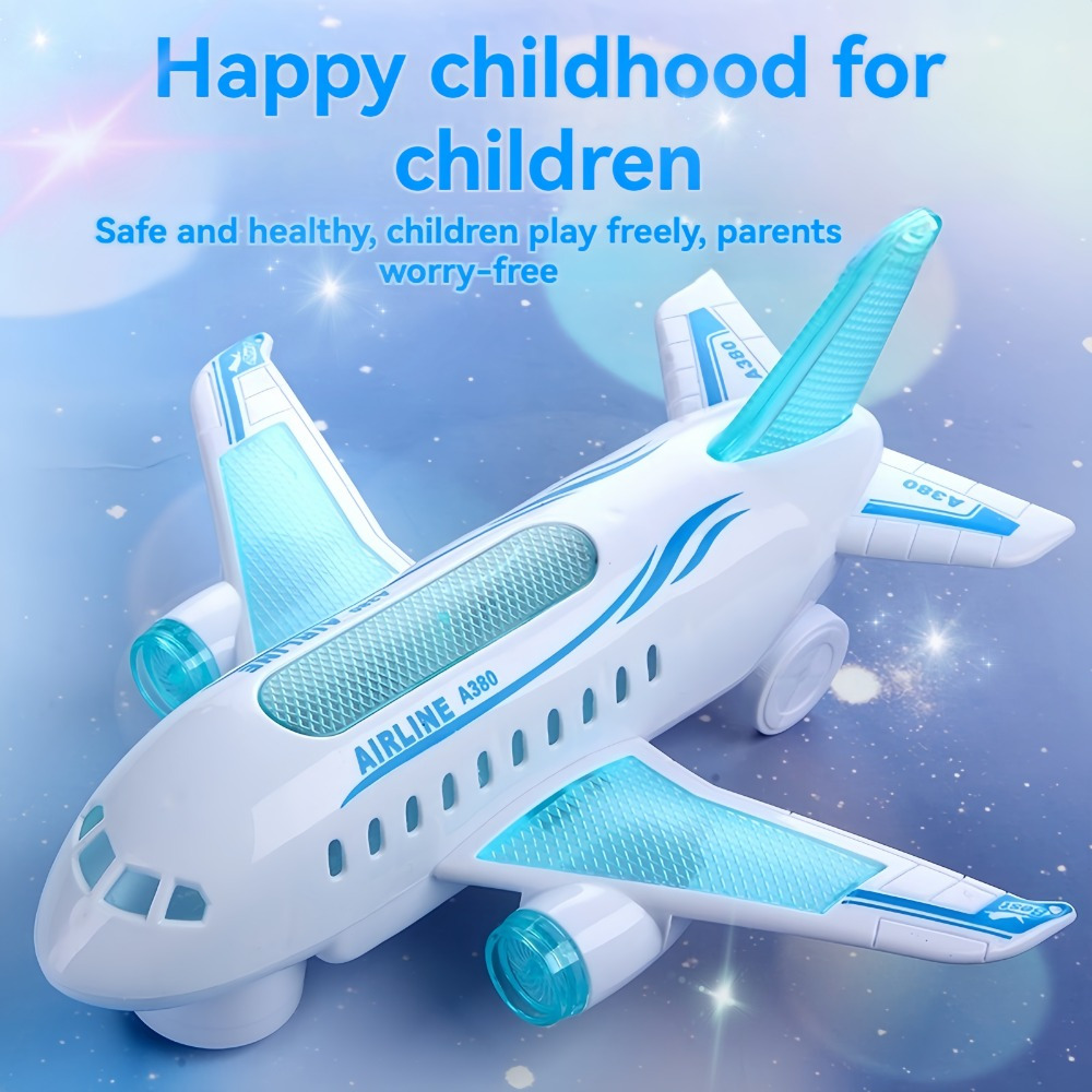 Youngsters' Interactive Electric Airplane Toy with Lights & Music - Durable White Plastic, No Engine Needed, 1-Second Flight Speed, 1-Minute Flight Altitude, Battery-Powered for Boys & Girls, Toy Airplane, Playful Plaything, No Power Required - Image 8