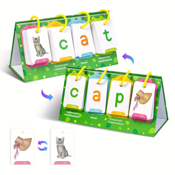 129Pcs Word Builder Game - Flash Cards Set for Kids Ages 3-6, Sight Words Preschool Classroom Phonics Learning, Early Reading Educational Tool for Speech Therapy and Special Education - Image 9