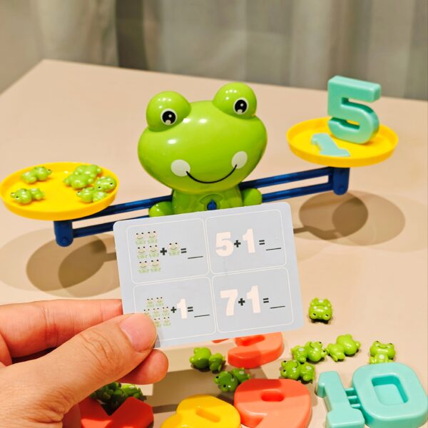 Educational Frog Math Balance Toy with Numbers 2, 3, & 6 - Fun Learning Game for Ages 3-6, Includes Guide Cards, Enhances Number Recognition & Balance Skills, Green, Ideal Easter, Thanksgiving & Christmas Gift - Image 10