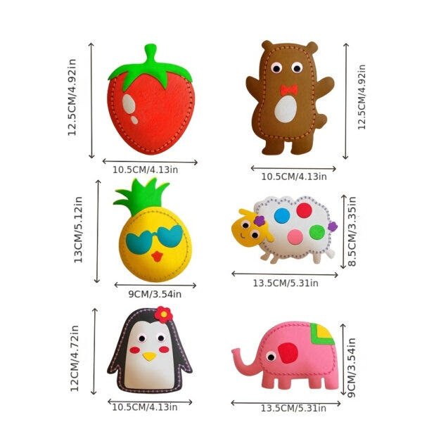 6pcs DIY Sewing Kit for Youngsters - Creative Non-Woven Fabric Craft Set with Colorful Box, Handmade Pendant & Doll Ornament Gift Idea, Handmade Materials, Doll Accessories - Image 6