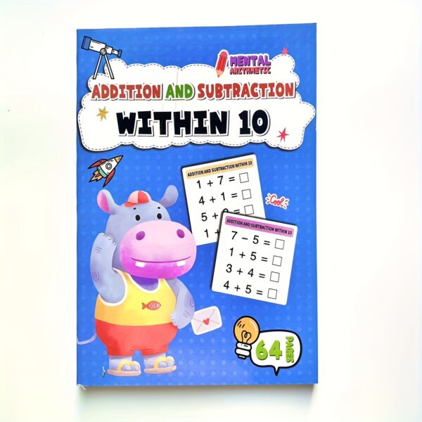 1 Pack Kids Addition & Subtraction Math Practice Workbook - Colorful Arithmetic Exercises for Ages 3+, Covers 10-100 Numbers, Early Learning Skills Development, Holiday Gift (Easter/Christmas), School Supplies for Preschool & Kindergarten, Math Learning Tools, Engaging Educational Design, Durable Paper Quality - Image 4