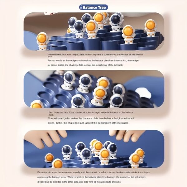 Astronaut Balance Tree Board Game for 2 Players - Interactive Family & Party Game to Improve Reflexes and Critical Thinking, Blue Base with Yellow Astronauts, ABS Material, Educational Game | Interactive Game | Sturdy Base Game, Space Party Games - Image 8