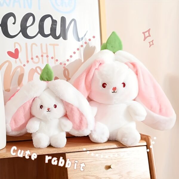 Transforming Rabbit Pillow, Strawberry Rabbit Plush Toy, Carrot Rabbit Doll, Pillow, Birthday Gift Holiday Gift Easter Gift Christmas Gift - Image 6