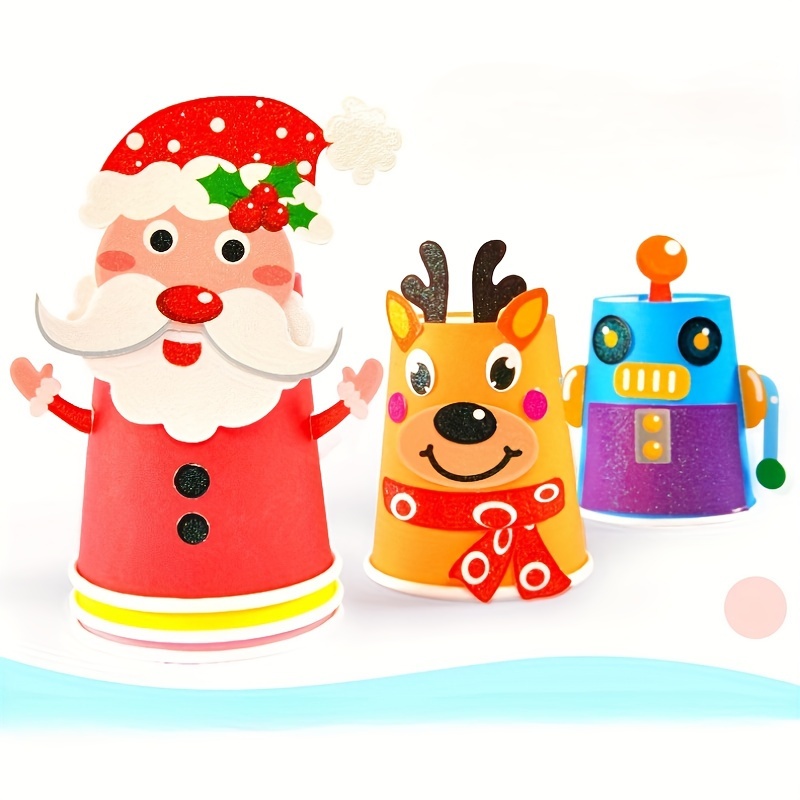 Youngsters DIY Craft Kit with Creative Cup Painting, Mixed Color Materials for Preschool Art and Educational Activities, Stickers, Kindergarten - Image 5