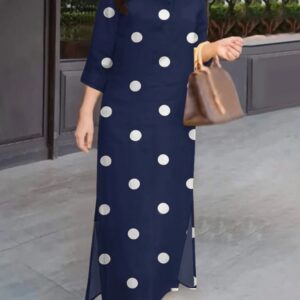 Eleagnt Polka Dot Women Dress Plus Size Summer Sundress 2025 ZANZEA Fashion Lapel Neck 3/4 Sleeve Baggy Work Vestidos Robe Femme