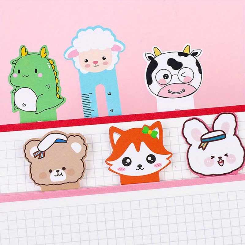 50pcs Creative Cartoon Ruler 5cm Student Rulers Paper Bookmark School Supplies - Image 2