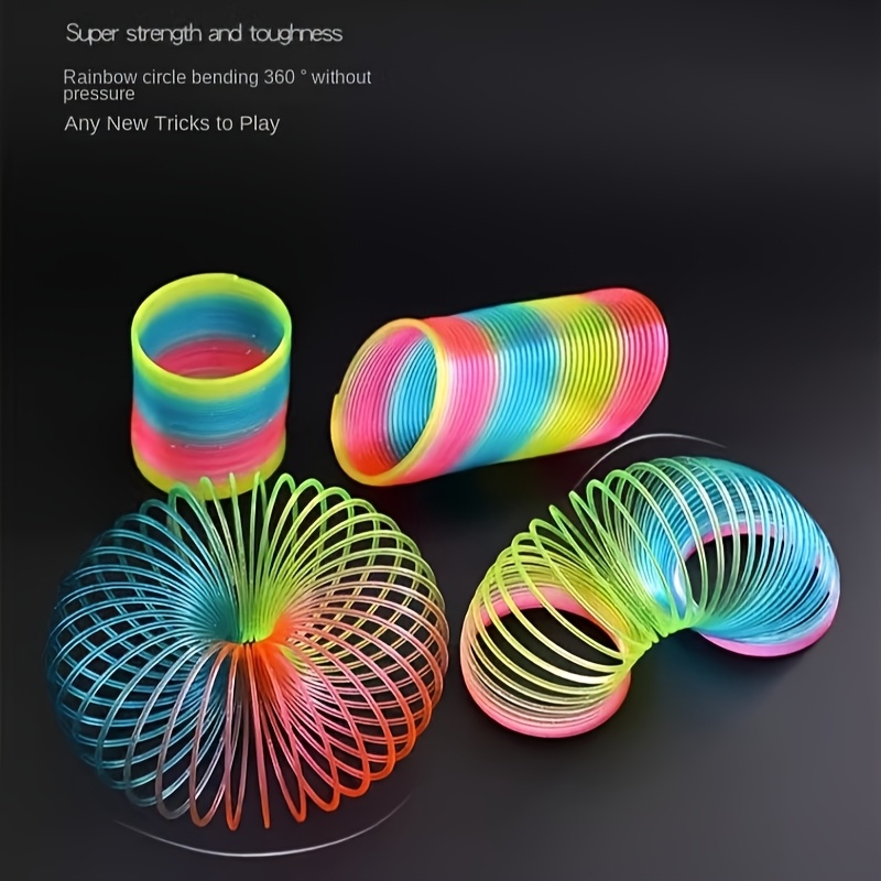 1pc Children's Ring Color Spring Ring Pressure Reducing Elastic Ring Toy Professional Performance Pull Ring Balance Toy for Boys and Girls - Image 2