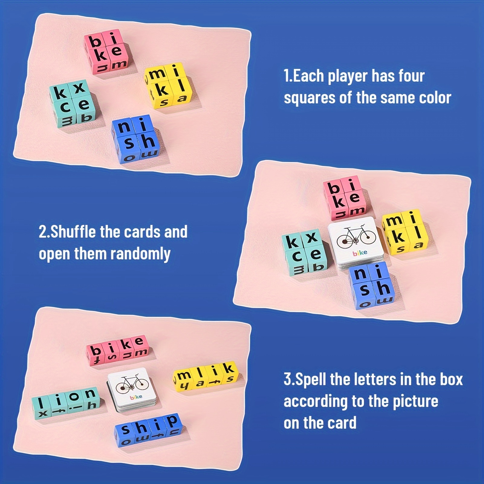 Wooden Alphabet Building Blocks - Educational Spelling & Word Puzzle Game for Youngsters, Perfect Christmas or Birthday Gift - Image 2