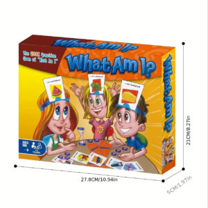 JIAJCHUF "Guess What I Am" Deluxe Edition - Interactive Family Guessing Game with Timer, Cards & Pieces - Boosts Youngsters' Critical Thinking & Deductive Reasoning Skills - Ideal for Birthdays, Parties, Travel & Holiday Fun, High Quality, Beneficial Mind Games, Fun Family Game, Gifts