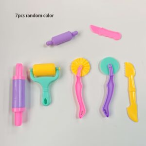 7pcs Creative 3D Playdough Mold Shaping Clay Accessories DIY Tool Kit Plastic Cutting Knife Molds for Kids Playhouse Toys