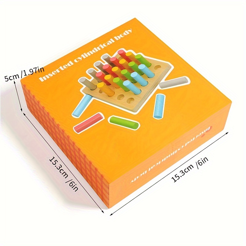 Colorful Wooden Cylinder Building Blocks - Sensory Training & Sorting Game, Ideal for Christmas, Birthday, Halloween, Thanksgiving, Easter Gifts - Image 4