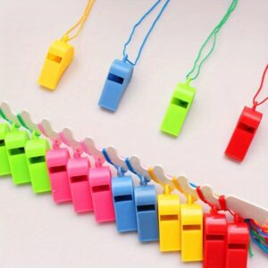 3pcs/10pcs/30pcs Vibrant Color Sports Whistle with Rope, High-refractive-index polymer, for Coach, Judge, Cheerleader, Outdoor Activities