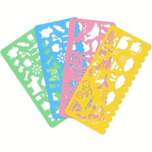 Versatile Spirograph Drawing Templates, Colorful Scale Templates, Arts and Crafts Set, Animal and Geometric Templates, Various Designs, Perfect for Back-to-School Projects Hand-drawn Poster Tools.