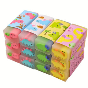 Cute Dinosaur Pencil Erasers 5pcs - Funny Cartoon Rubber Erasers for Youngsters, Perfect for School And Drawing
