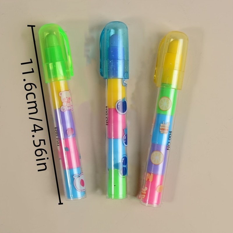4-Pack Creative Building Block Erasers, Vibrant Assorted Colors - Fun Office and School Supplies, Art and Study Accessories, Christmas Gift, Back to School Essential, PVC Material, Oval Shaped - Image 3