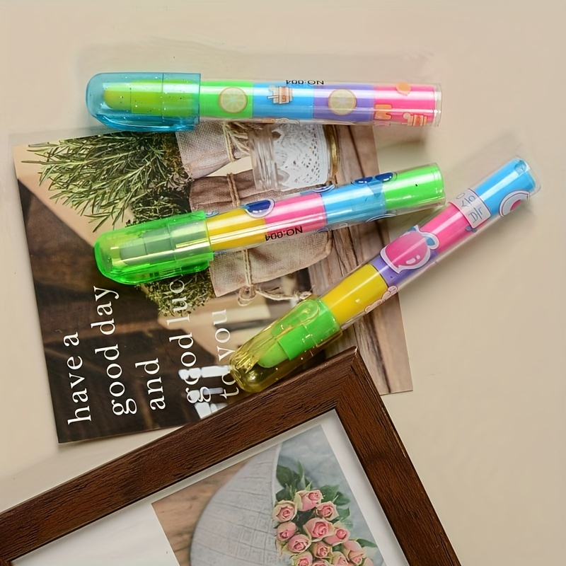 4-Pack Creative Building Block Erasers, Vibrant Assorted Colors - Fun Office and School Supplies, Art and Study Accessories, Christmas Gift, Back to School Essential, PVC Material, Oval Shaped - Image 5