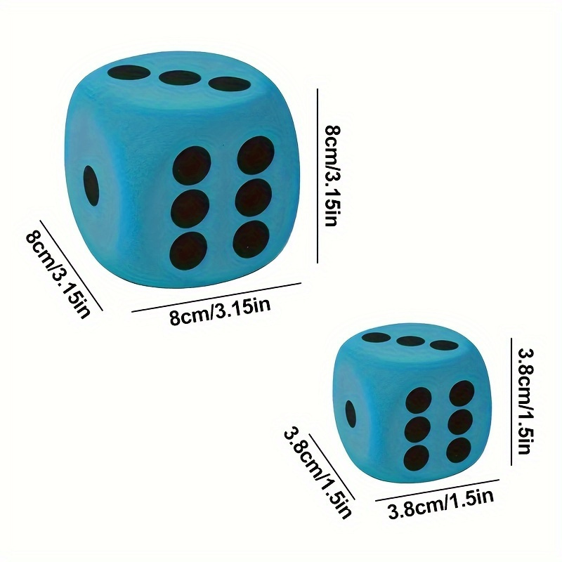 6pcs Random Color 3.8cm Large Soft Foam Dice Set - Perfect for Learning and Playing - Suitable for Party Games & Activities, Birthdays, Christmas, Halloween, etc - Image 4