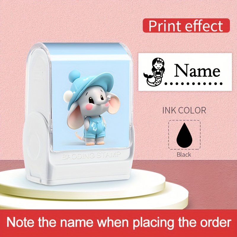 Personalized Elephant Name Stamp – Durable Custom Clothing Label Stamp for School, Camp, and After-School Activities - Image 2
