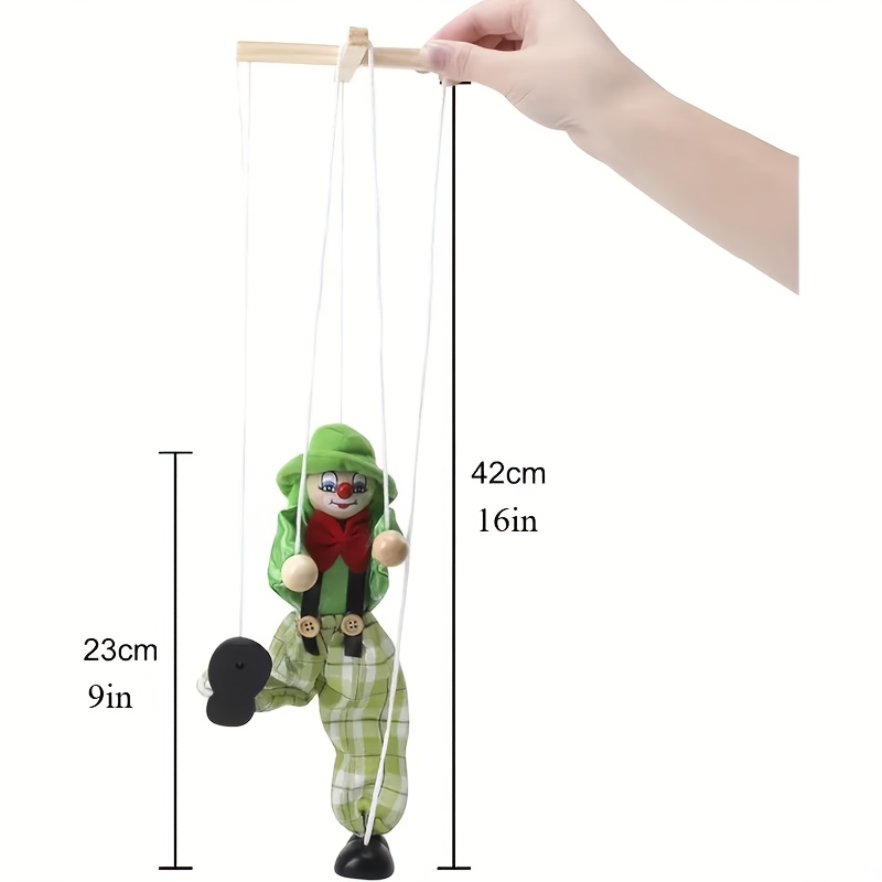 Creative retro funny wooden clown puppet - Image 3