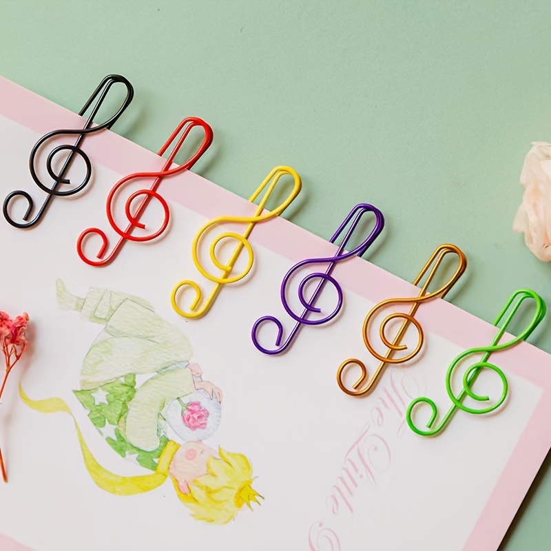 30pcs Colorful Musical Note Shaped Metal Paper Clip Bookmark Stationery School Office Supply - Image 2