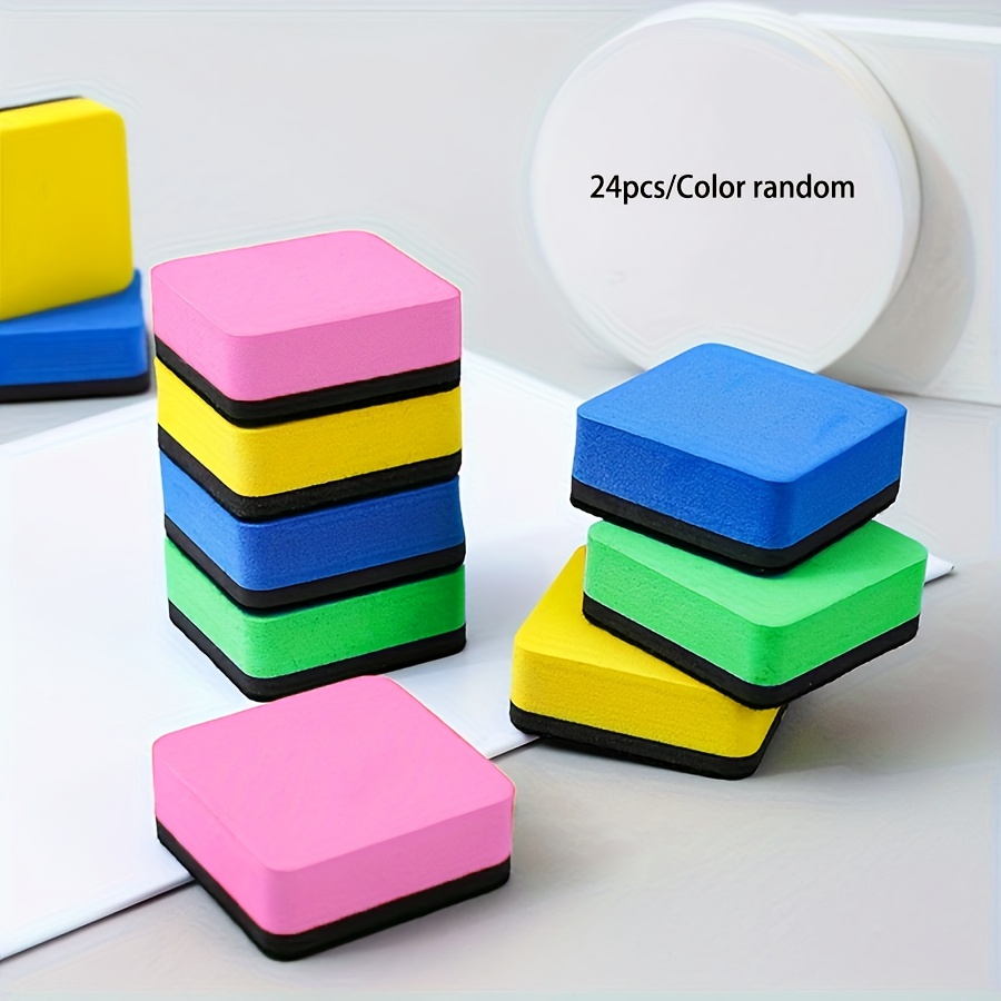 24pcs Colorful Whiteboard Dry Erasers - 4 Vibrant Colors, 5.0 x 5.0cm Sponge Rubber Erasers for Classroom, Home, and Office Use, School Supplies, Eraser for Classroom - Image 8