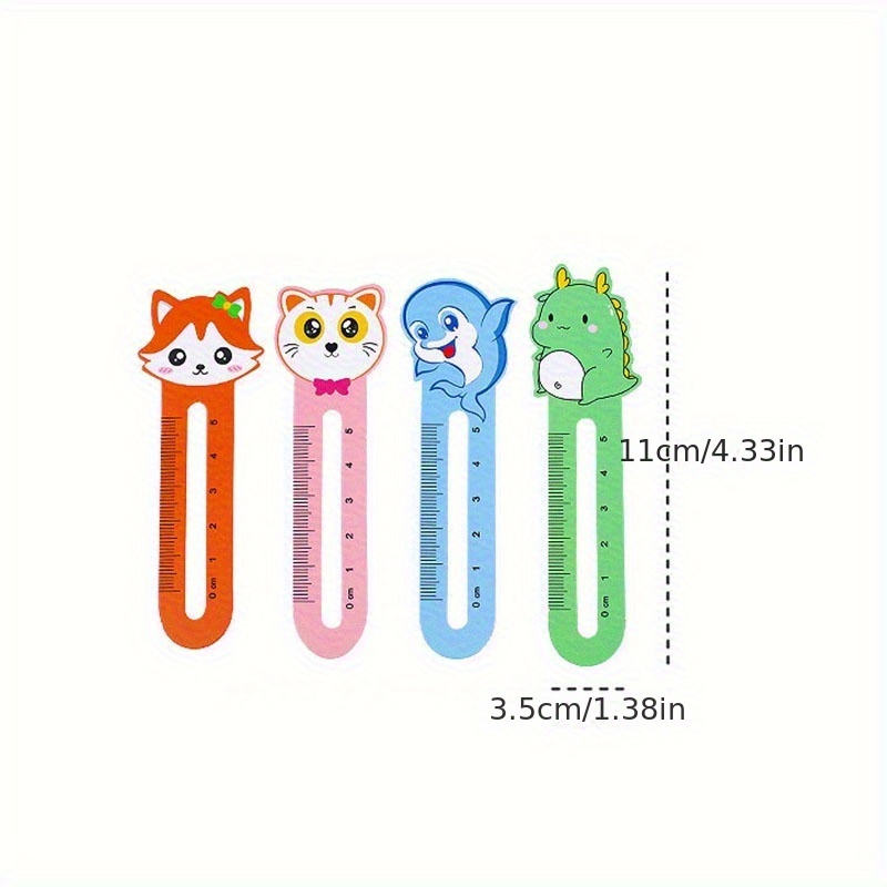 50pcs Creative Cartoon Ruler 5cm Student Rulers Paper Bookmark School Supplies - Image 3