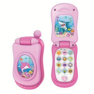 A Fun Cartoon Music Flip Phone Toy for Boys And Girls, Perfect for Christmas And New Year Gifts, Available in Three Colors.