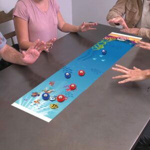 Underwater World Table Top Shuffleboard Curling Game Set (27.94cmx 120.02cm)| Portable Family Games for Indoor and Outdoor Fun