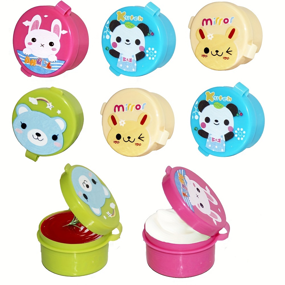 8pcs Mini Portable Sauce Containers with Cute Animal Lids - Food-Safe PET Material - Perfect for Lunch Boxes, Picnics, and Outdoor Activities, Bento Box Accessories | Cute Animal Design | Mirrorlike Finish, Sauce Cups