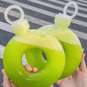 500ml Leak-Proof Donut-Shaped Water Bottle, BPA-Free Plastic, Round, PVC-Free, Ideal for School, Home, and Outdoor Activities - 1 Pack