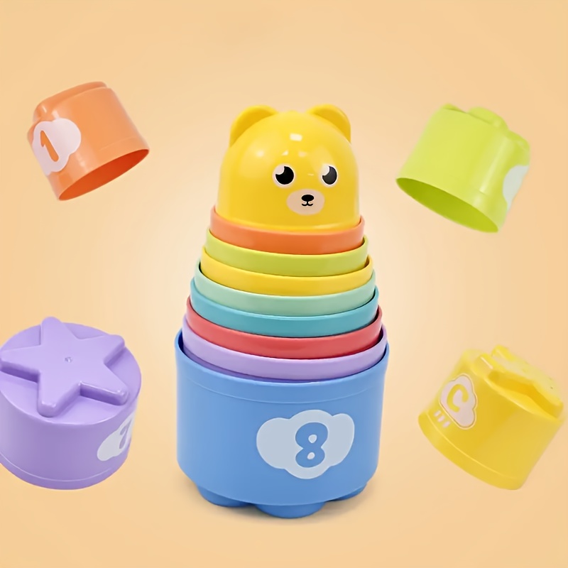 FFYUANFS Stacking Cups Toy for Toddlers - Colorful Plastic Learning Toy with Numbered 1-8, Alphabet & Shape Recognition, Fine Motor Skills Development, Hand-Eye Coordination & Cognitive Play, Toddler Toy, Playful Design, Safe for Toddlers, Toddler Toy, Playful Design, Safe for Toddlers, Sturdy Construction, Early Childhood Education, Parents And Teachers, Early Childhood Education, Parents And Teachers, Early Childhood - Image 4