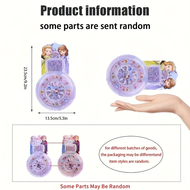 1 Box Disney Nail Stickers - Frozen Elsa Anna, Sofia, Snow White - Random Cartoon Designs, Valentine’s Gift, s Girls Nail Art Decals (New/Old Packaging) - Image 3