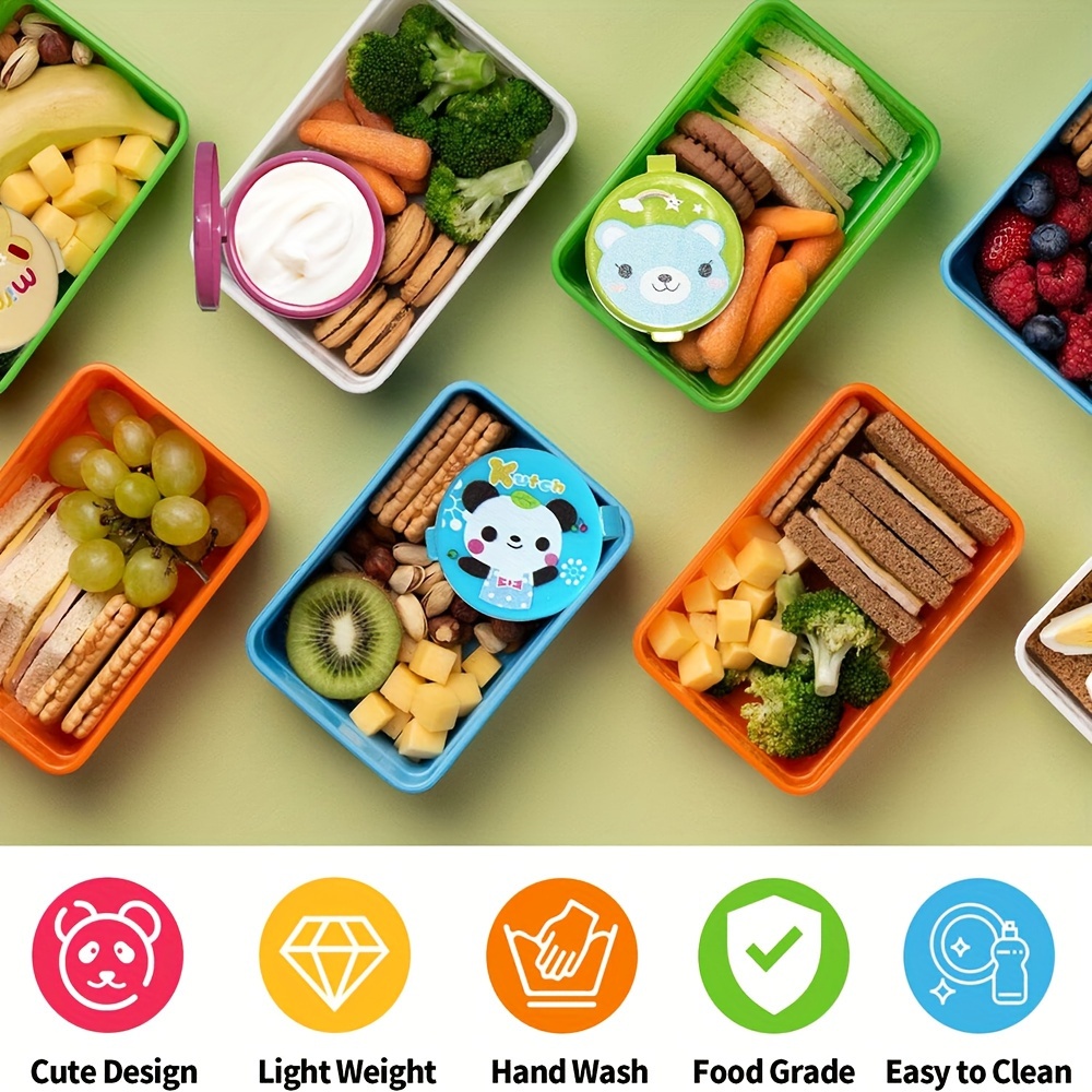 8pcs Mini Portable Sauce Containers with Cute Animal Lids - Food-Safe PET Material - Perfect for Lunch Boxes, Picnics, and Outdoor Activities, Bento Box Accessories | Cute Animal Design | Mirrorlike Finish, Sauce Cups - Image 2