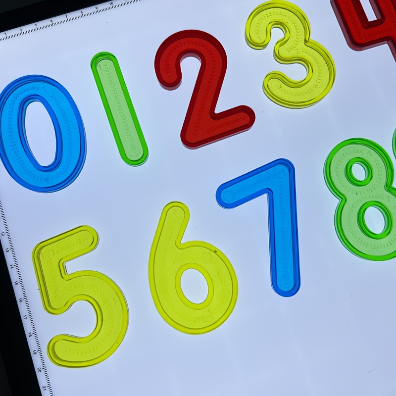 10pcs Light Table Accessories Sensory Color Learning Different Colors Math Number Education Toys Sensory Play Translucent Toy for Classroom Light table - Image 4