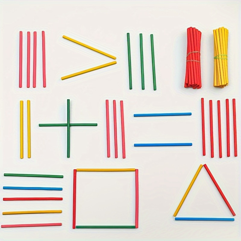 100pcs Colorful Wooden Math Learning Set - Engaging Teaching Aid for Numerical Skills Development, Durable Sticks, Fun & Easy Way to Learn Mathematics - Perfect Gift for Halloween, Christmas, Thanksgiving, Math Learning Aids for Youngsters - Image 5