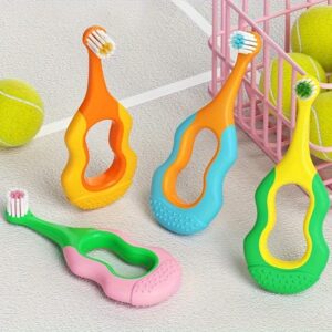 Youngsters Toothbrush Baby Toothbrush Suitable for Beginners 0-3 Years Old Baby Toothbrush Super Soft Bristles Suitable for Sensitive Gums Dental Care Oral Cleaning Family Daily Deep Cleaning Care Oral Care Family Daily Deep Cleaning Care Orange Green Pink Blue 2pcs Thanksgiving Christmas Halloween Gift