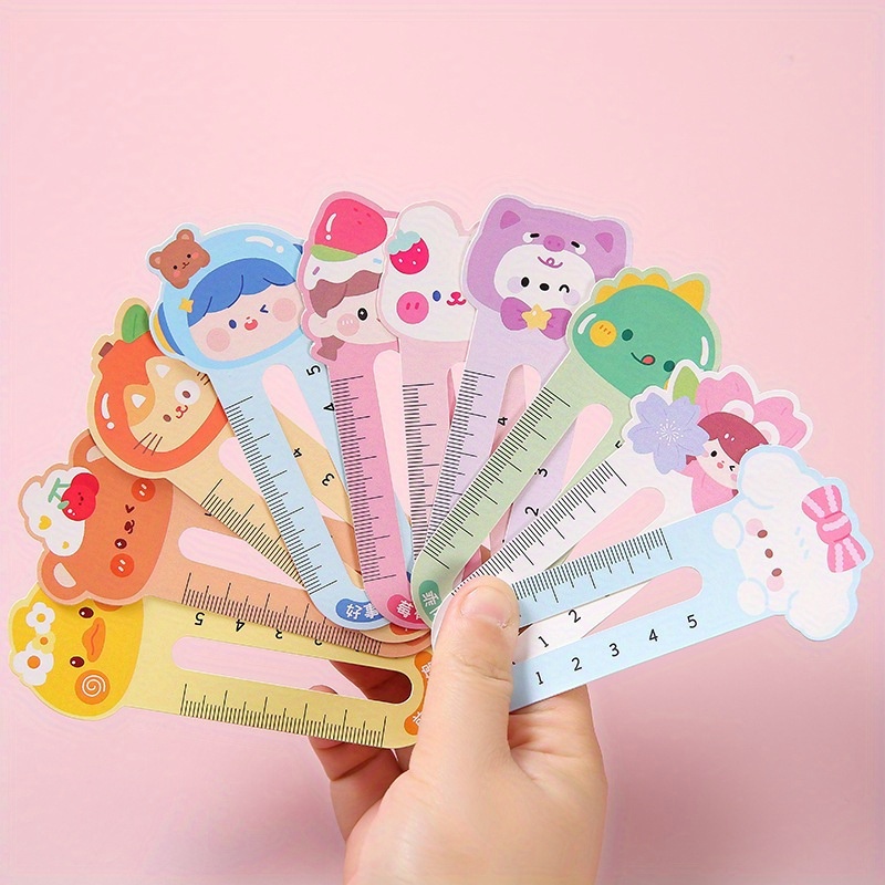 50pcs Creative Cartoon Ruler 5cm Student Rulers Paper Bookmark School Supplies - Image 5