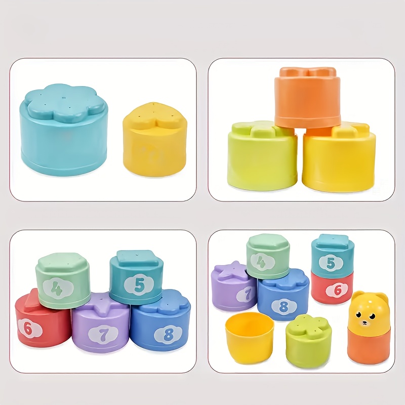 FFYUANFS Stacking Cups Toy for Toddlers - Colorful Plastic Learning Toy with Numbered 1-8, Alphabet & Shape Recognition, Fine Motor Skills Development, Hand-Eye Coordination & Cognitive Play, Toddler Toy, Playful Design, Safe for Toddlers, Toddler Toy, Playful Design, Safe for Toddlers, Sturdy Construction, Early Childhood Education, Parents And Teachers, Early Childhood Education, Parents And Teachers, Early Childhood - Image 7