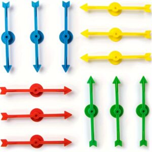 5pcs Rainbow Colored Arrow Spinner Set, Assorted 10.16 cm Plastic Spinner Game Pieces for DIY Board Games, Replacements, Projects and Classroom Activities Christmas Halloween Gifts, Perfect for Room Decor