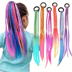 6pcs LEMON LOVE Bohemian Wig Braids – Vibrant Multicolor Hair Accessories for Women & Teens, Durable and Lightweight Fashion Hairpieces