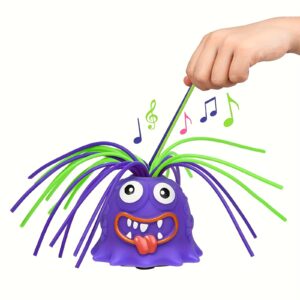 1pc Funny Prank Toy, Pull Hair Plush Toy that Screams Loudly, Multiple Sounds, Plastic Material, Random Color (Green, Orange, Pink, Yellow, Purple, Blue), with Back to School, New Semester, Ramadan Mubarak, Easter for Relieving Stress and Novelty Toy