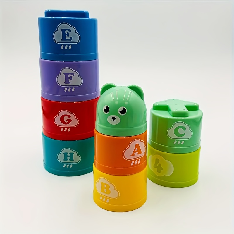 FFYUANFS Stacking Cups Toy for Toddlers - Colorful Plastic Learning Toy with Numbered 1-8, Alphabet & Shape Recognition, Fine Motor Skills Development, Hand-Eye Coordination & Cognitive Play, Toddler Toy, Playful Design, Safe for Toddlers, Toddler Toy, Playful Design, Safe for Toddlers, Sturdy Construction, Early Childhood Education, Parents And Teachers, Early Childhood Education, Parents And Teachers, Early Childhood - Image 8