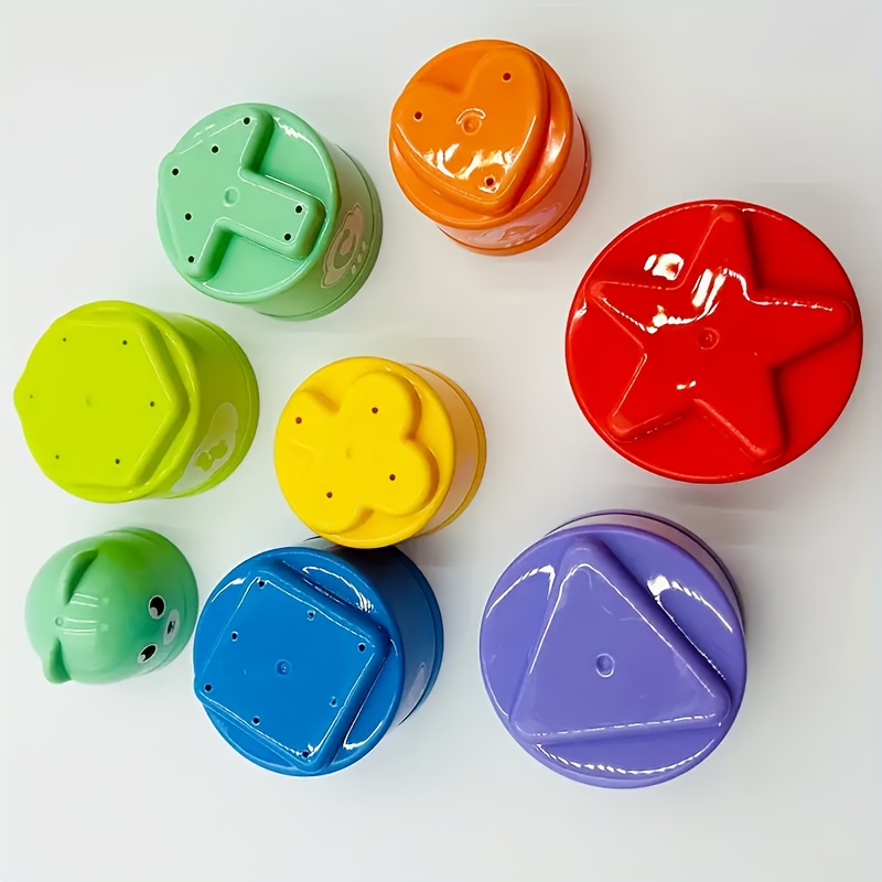 FFYUANFS Stacking Cups Toy for Toddlers - Colorful Plastic Learning Toy with Numbered 1-8, Alphabet & Shape Recognition, Fine Motor Skills Development, Hand-Eye Coordination & Cognitive Play, Toddler Toy, Playful Design, Safe for Toddlers, Toddler Toy, Playful Design, Safe for Toddlers, Sturdy Construction, Early Childhood Education, Parents And Teachers, Early Childhood Education, Parents And Teachers, Early Childhood - Image 5