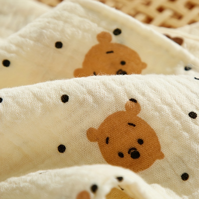 6-Pack Cotton Muslin Baby Bibs with Snap Closure, Soft Absorbent Saliva Cloths, Non-Waterproof Woven Fabric, Wheat Color - Ideal for Home and Travel Use - Image 3