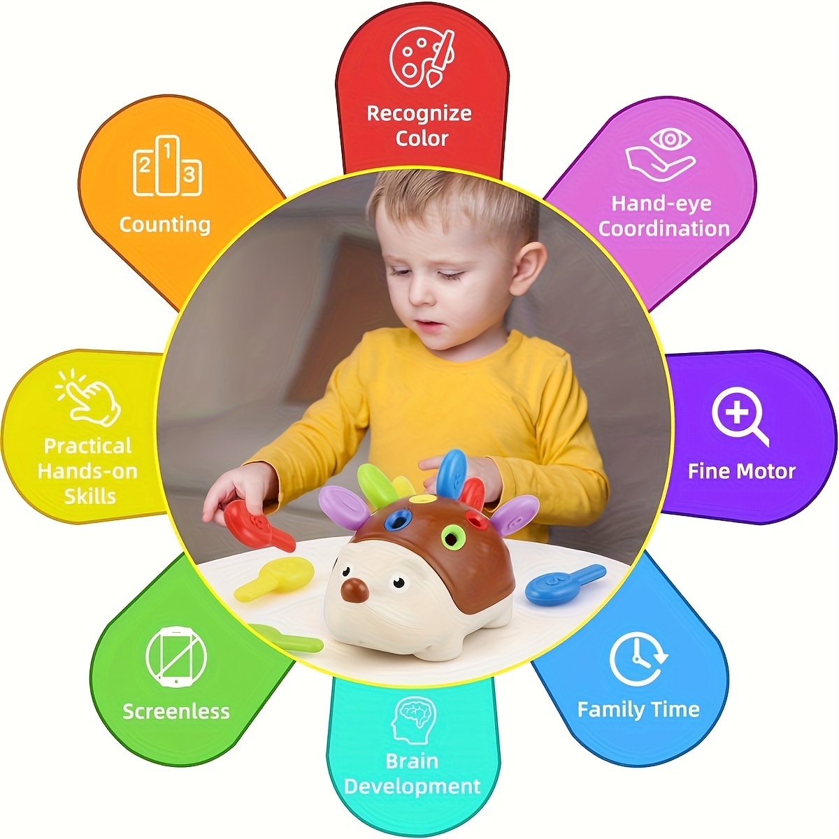 Hedgehog Splicing Toys, Hand Eye Coordination Toys, Focus Training Toys, Educational Early Education Toys, Holiday And Birthday Toys Gifts - Image 3