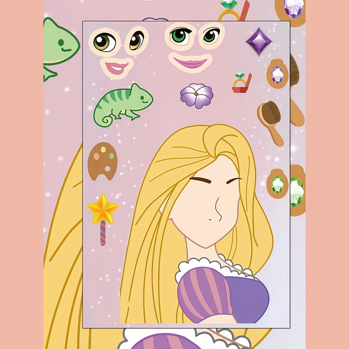 8pcs Disney Princess Puzzle Stickers – Waterproof DIY Set - Image 8