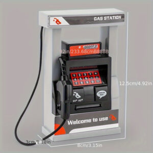 Interactive Youngsters' Gas Station Playset with Realistic Details & Fun Sound Effects - Red Plastic Toy Model for Boys (Car Not Included), Car Toys