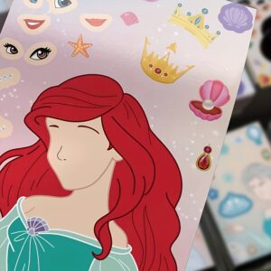 8pcs Disney Princess Puzzle Stickers – Waterproof DIY Set