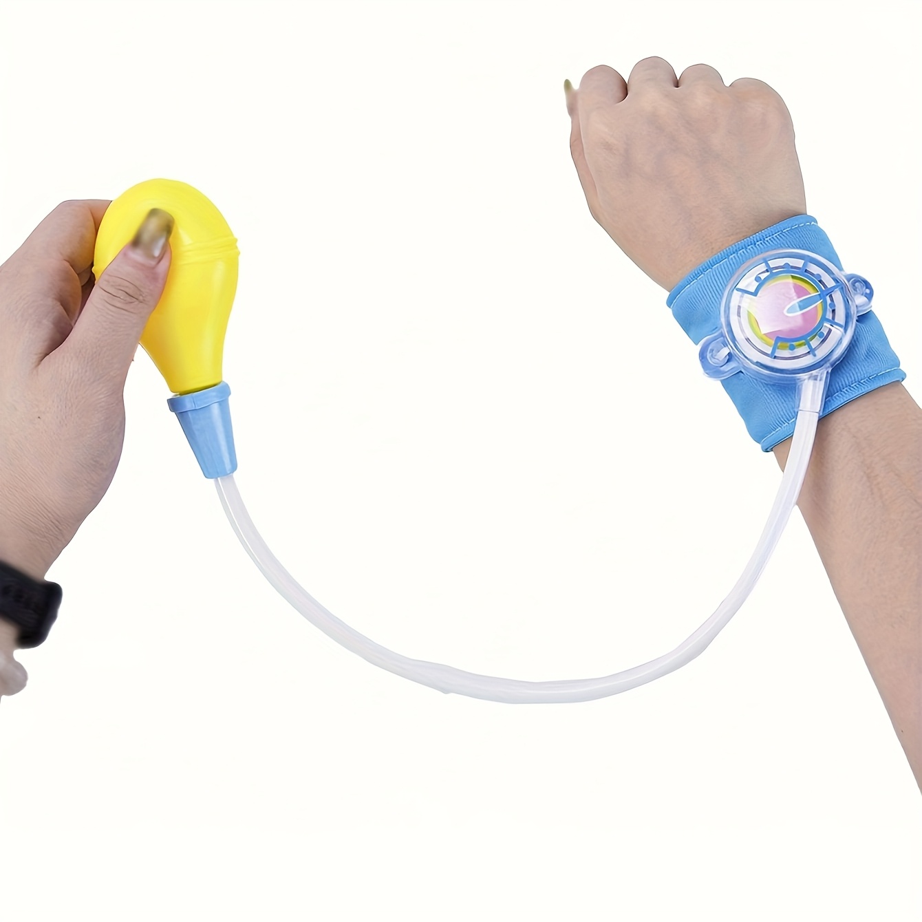 1pc Sphygmomanometer Toy Stethoscope - Fun Medical Role-Play Tool for, Pink & Blue Plastic Sphygmomanometer with Inflatable Cuff, Nurse & Doctor Playset for Pretend Checkups, Health Education Toy for Youngsters, Kidfriendly Design, Durable Toy - Image 4